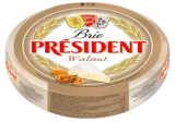 Bri sūris PRESIDENT su graikiniais riešutais, 60% rieb. s.m., 1 kg