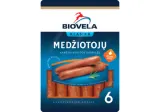 Hot smoked BIOVELA'S HUNTER sausages, A. r., 250 g