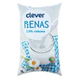 Молоко CLEVER, 2,5% жира, 1 л