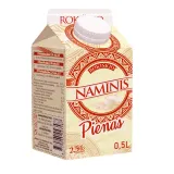 Pusriebis Rokiškio NAMINIS pienas, 2,5% rieb., 500 ml