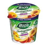 Ekologiškas jogurtas be laktozės su persikais BIOS, 3,1% rieb., 125 g
