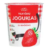 Jogurtas su braškėmis VILKYŠKIŲ, 3,6 % rieb., 350 g