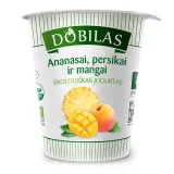 Ekologiškas jogurtas su ananasais, persikais, mangais DOBILAS, 300 g