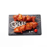 Pork neck shashlik in onion marinade