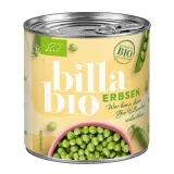 Green peas BILLA BIO, 420 ml