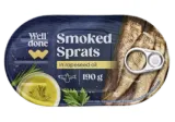 Smoked sprats in rapeseed oil WELL DONE, 190 g