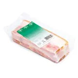 Hot smoked pork bacon vacuum