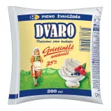 Пастеризованные сливки DVARO, 35% жира, 200 мл