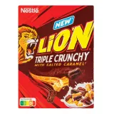 Pusryčių dribsniai su sūdyta karamele NESTLÉ LION TRIPLE CRUNCHY, 300 g