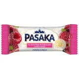 Glaistytas varškės sūrelis su avietėmis ir šokolado gabaliukais PASAKA, 21% rieb., 40 g