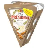 Bri sūris PRESIDENT su riešutais, 32 % rieb. s. m., 125 g