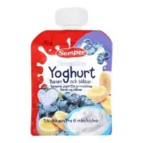Geriamoji jogurto, bananų ir mėlynių tyrė SMOOTHIE SEMPER, 90 g