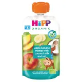 Ekologiška obuolių, bananų, mango tyrelė su kokosų kremu bei avižomis HiPP, 100 g