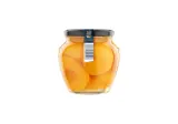 Peeled peach halves WELL DONE PREMIUM, in light syrup, pitted, 560 g