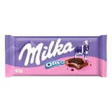 Pieninis šokolad. MILKA OREO STRAWBERRY, 92 g