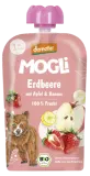 Braškių, obuolių, bananų tyrelė, biodinaminė MOGLI, 100 g
