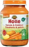 Morkų ir bulvių tyrelė kūdikiams nuo 5 mėn., biodinaminė HOLLE, 190 g