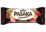 Šokoladu glaistytas varškės sūrelis PASAKA su braškėmis, 20%, 40 g