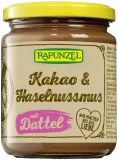 Kokosų ir lazdynų riešutų kremas su datulėmis ir kakava, ekologiškas RAPUNZEL, 250 g