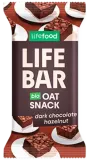 Avižinis batonėlis su juoduoju šokoladu ir lazdynų riešutais, ekologiškas LIFEFOOD, 40 g