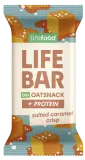 Avižinis batonėlis su baltymais „Salted Caramel Crisp“, ekologiškas LIFEFOOD, 40 g