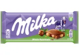 Pieninis šokoladas MILKA su neskaldytais lazdynų riešutais, 95 g