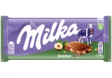 Pieninis šokoladas su smulkintais lazdynų riešutais MILKA, 90 g