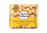 Baltasis šokoladas RITTER SPORT su lazdynų riešutais, 100 g