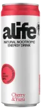 Vyšnių ir yuzu skonio gazuotas energinis gėrimas ALIFE, 330 ml