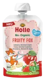 Braškių, bananų ir obuolių tyrelė su jogurtu FRUITY FOX, kūdikiams nuo 8 mėn., ekologiška HOLLE, 100 g