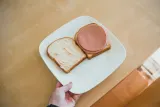 Ham sandwich with butter