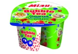 Jogurtas MIAU su braškių ir juododios arbatos skonioburbuliukais BUBBLE TEA, 3 % rieb., 140 g
