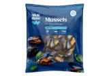 Frozen mussels WELL DONE with shells, 1 kg