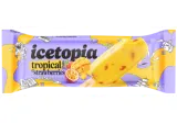 Šerbetas ICETOPIA, tropinių vaisių skonio su braškių gabaliukais, 70 g
