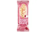 Vaniliniai grietininiai ledai PASAKA GELATO su aviečių įdaru ir jogurtiniu glaistu su aviečių gabaliukais, 82 g