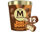 Edible ice cream BONBON MAGNUM with salted caramel, almonds, 168 g
