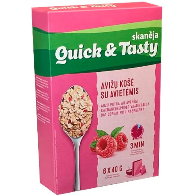 Oatmeal with raspberries SKANĖJA, 240 g