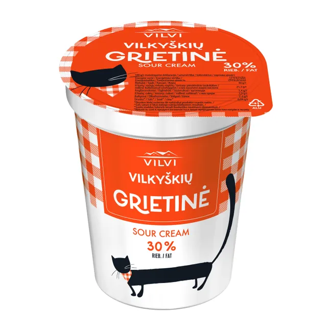 Сметана VILKYŠKIŲ, 30% жира, 350 г