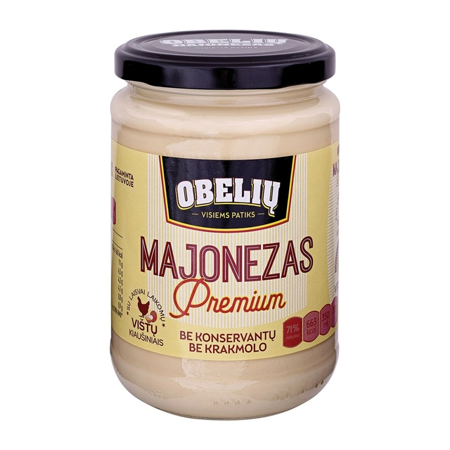 Majonezas OBELIŲ PREMIUM 71% rieb., 350 ml
