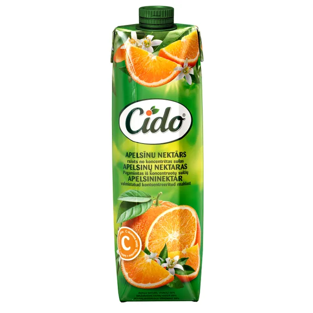 Apelsinų nektaras CIDO 60%, 1 l