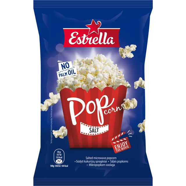 Kukurūzų spragėsiai su druska ESTRELLA, 90 g