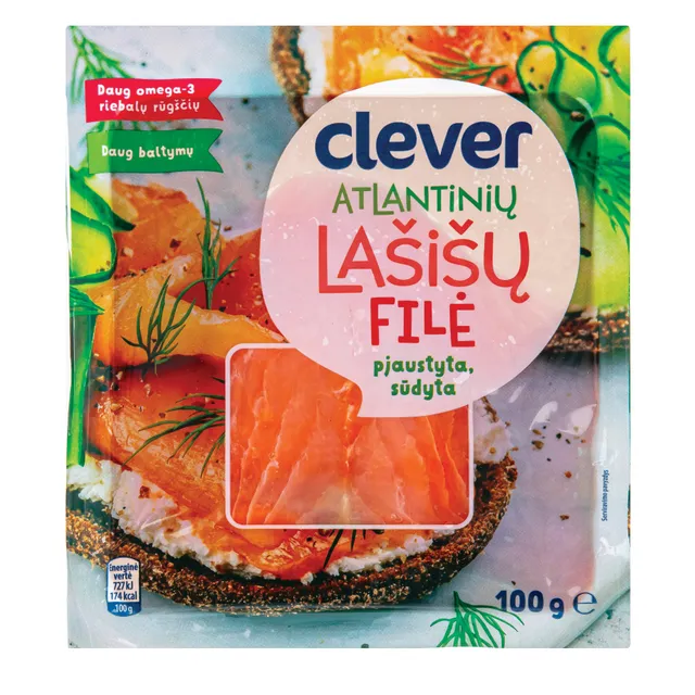 Salted sliced salmon fillet CLEVER, 100 g