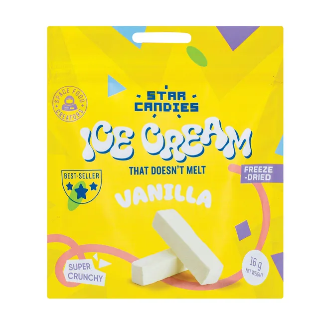 Šaltyje džiovinti vaniliniai ledai STAR CANDIES, 16 g