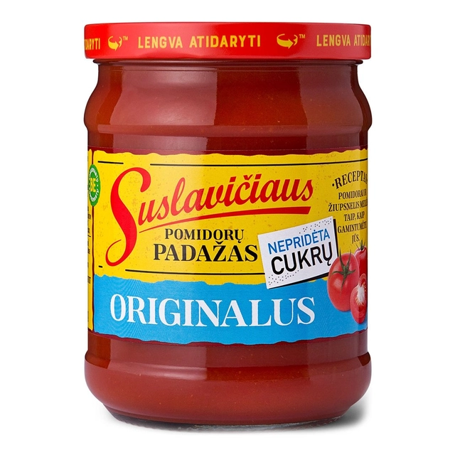 Pomidorų padažas SUSLAVIČIAUS ORIGINALUS, 490 g