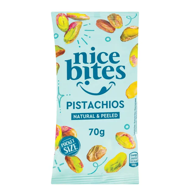 Išlukštentos pictacijos NICE BITES, 70 g