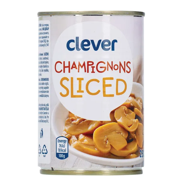 Sliced champignons CLEVER, 314 ml