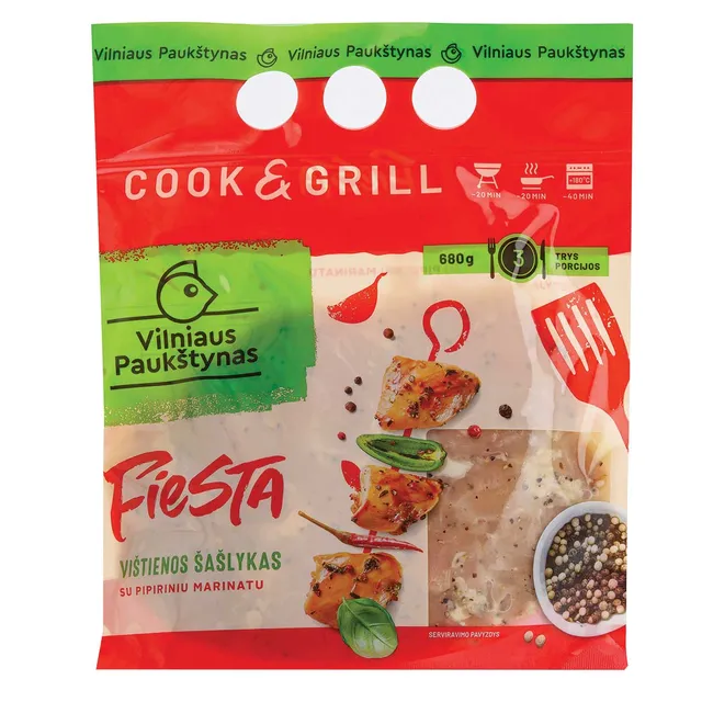 Vištienos šašlykas pipiriniame marinate FIESTA, 680 g