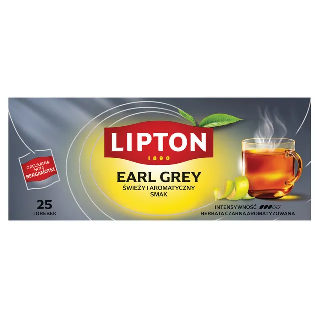 Aromatizuota juodoji arbata LIPTON EARL GREY, 25 vnt.