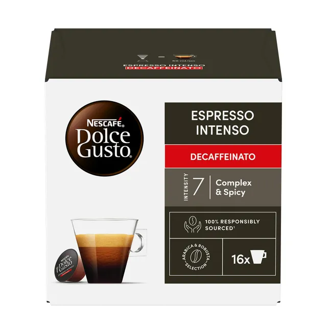 Kavos kapsulės NESCAFÉ DOLCE GUSTO ESPRESSO INTENSO DECAF, 16 vnt.
