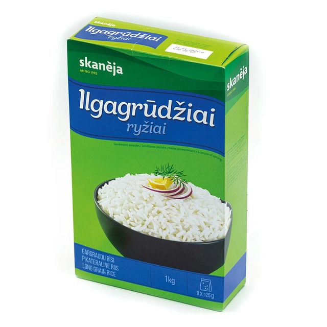 Ryžiai ilgagrūdžiai SKANĖJA, 8 x 125 g